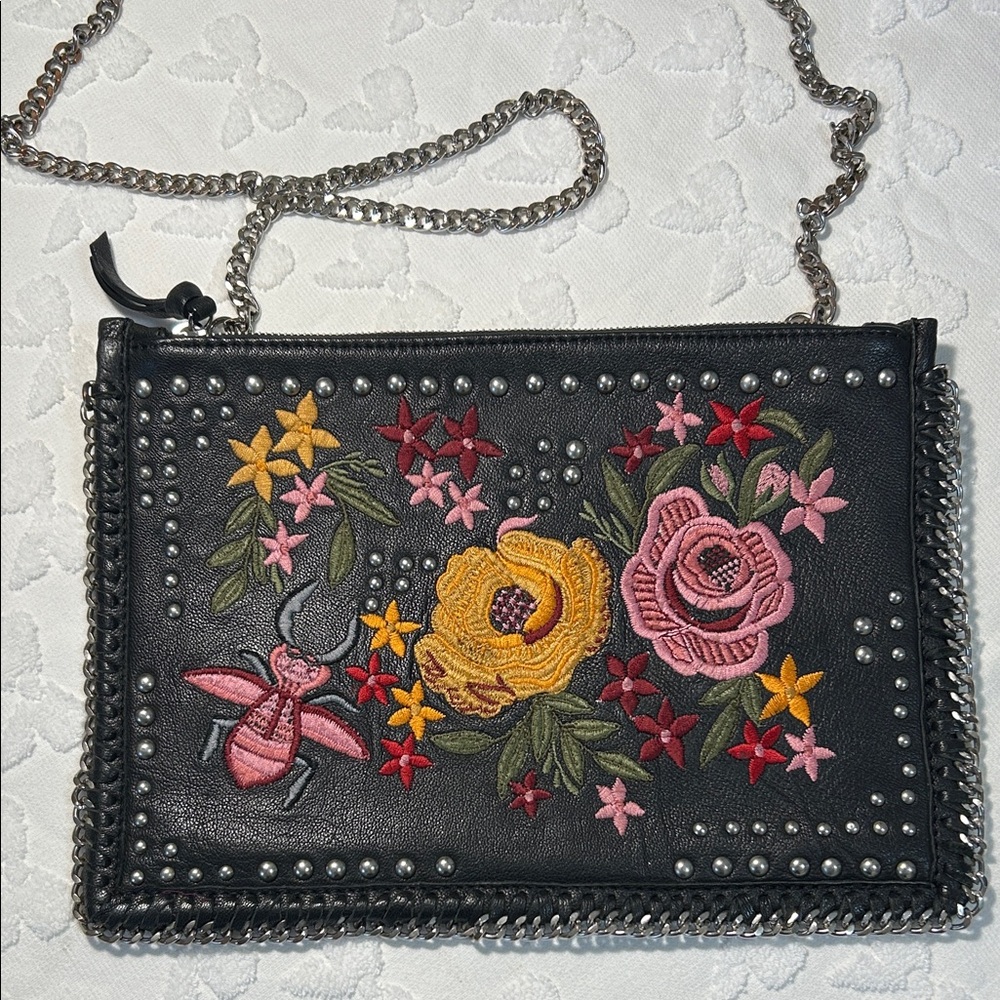Topshop Embroidered Convertible Bag